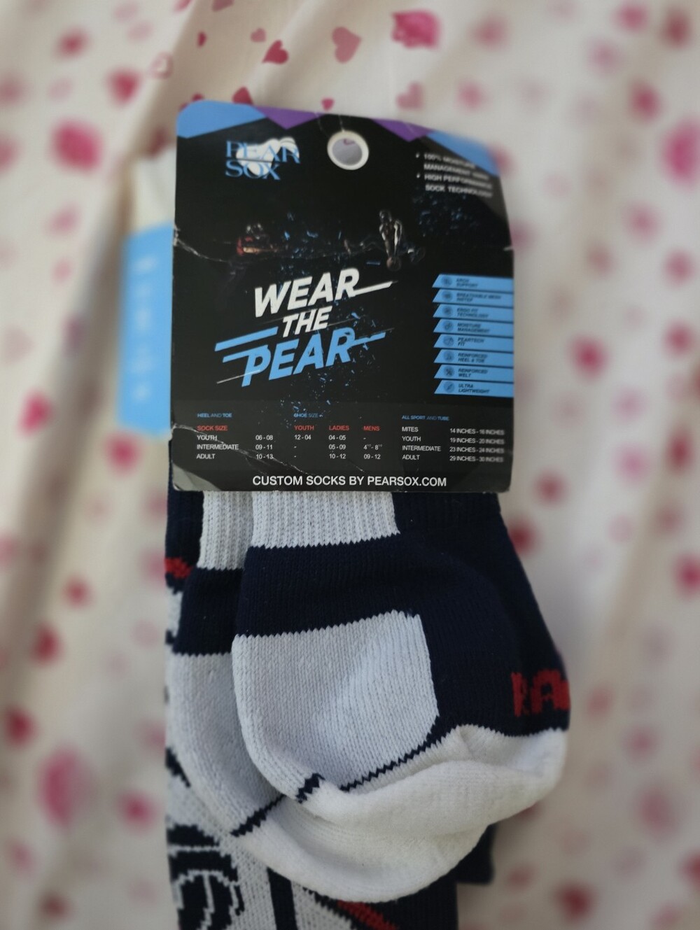 Men’s Navy & White Crew Socks - Wear the Pear